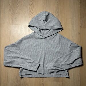 ALO Yoga Muse Cropped Hoodie Ribbed Pullover